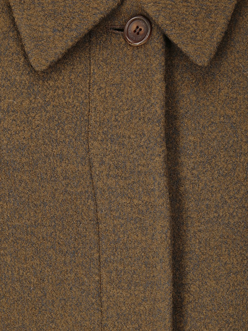 Low Classic Hidden Closure Wool Coat