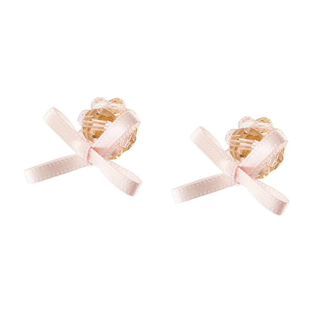 Simone Rocha Petite Bow Daisy Earrings - Crystal - Pink