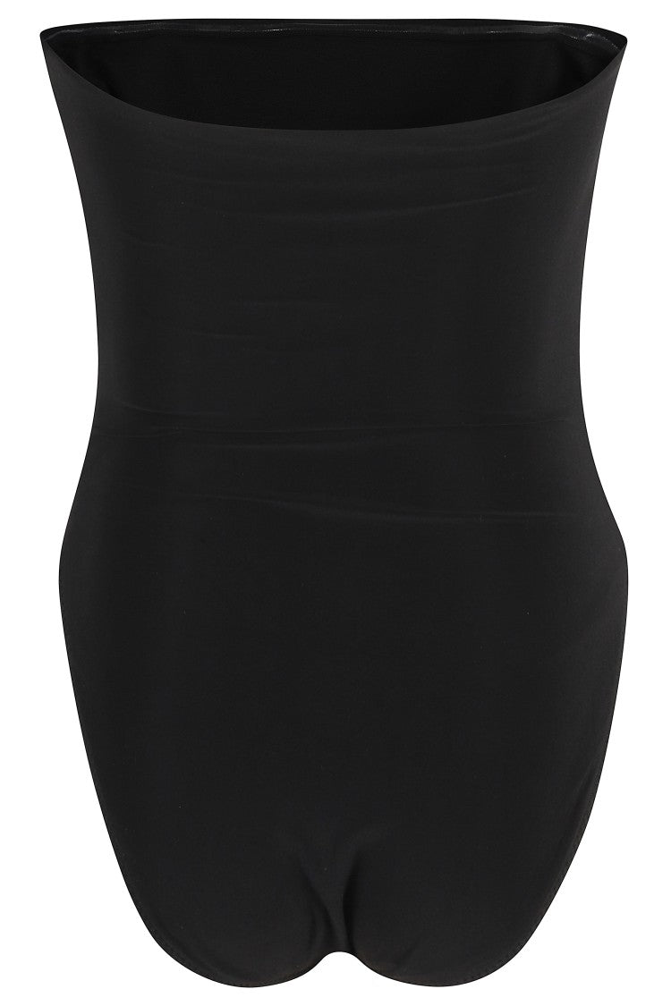 Norma Kamali Black Bishop Off-Shoulder Bodysuit