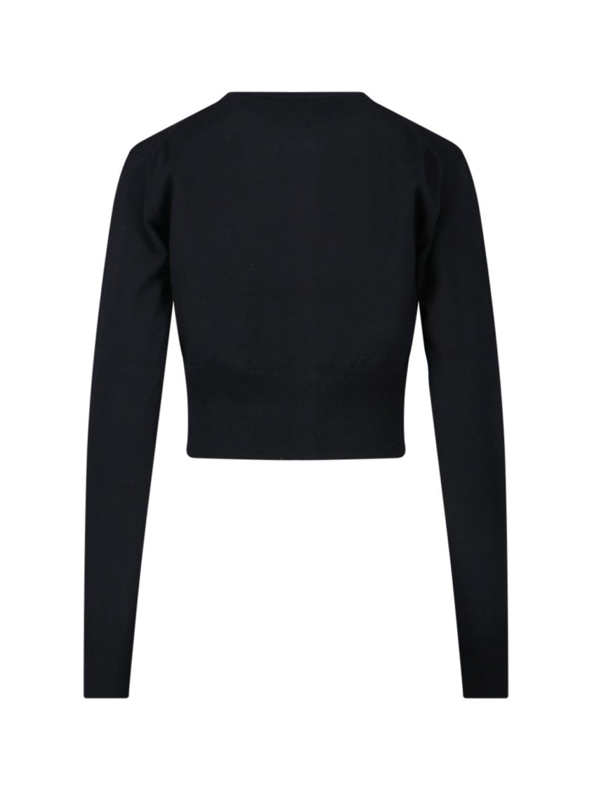 Vivienne Westwood Black Bea Cropped Logo Cardigan