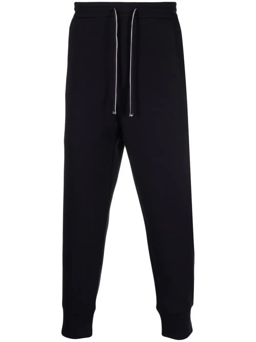 Emporio Armani Tapered Black Pants With Elastic Waistband