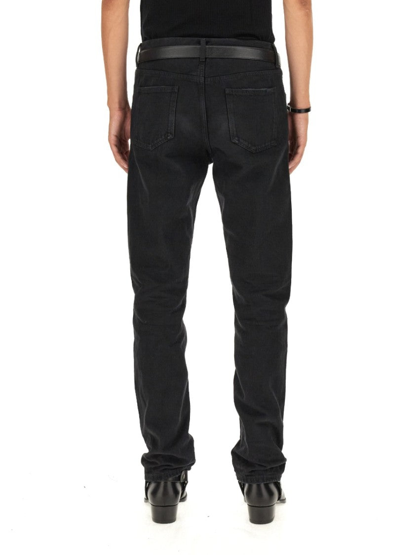 Saint Laurent Baggy Fit Black Denim Jeans