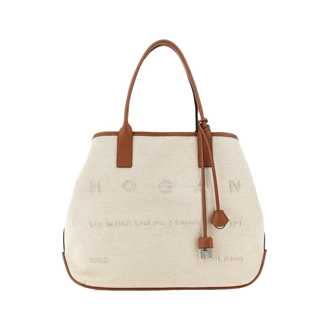 Hogan Spacious Chari Shopping Bag In Address Media Tessuto