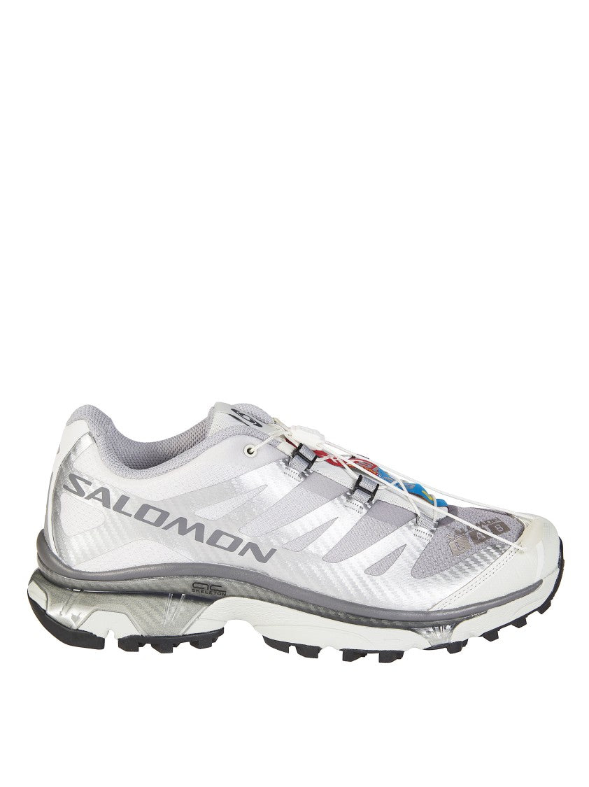 Salomon White Mesh Synthetic Overlay Sneakers