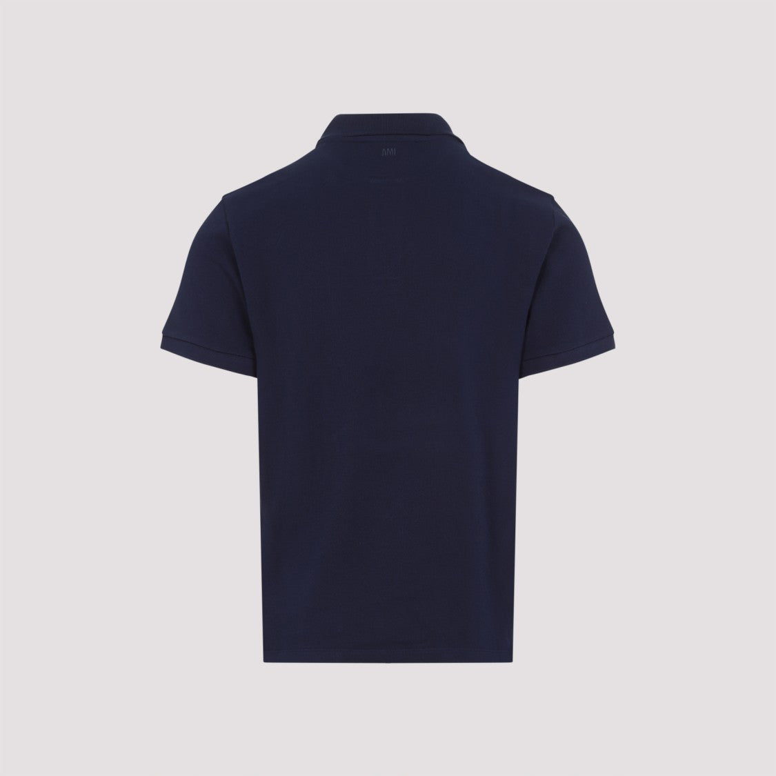 Ami Paris Night Blue Organic Cotton Polo Shirt
