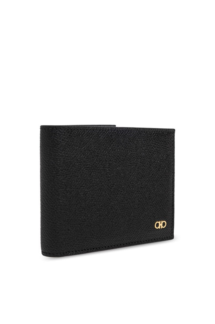 Ferragamo Gancini Wallet And Keychain Set – Black