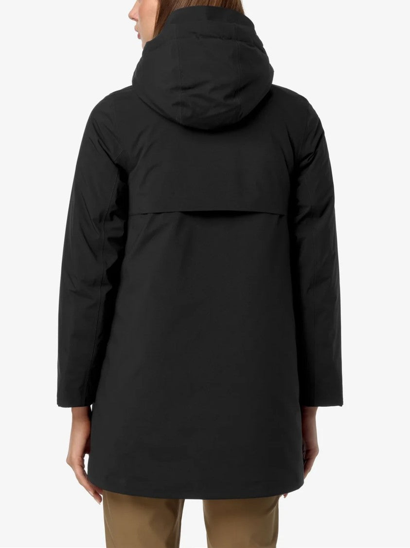 K-Way Black Mathiel Bonded Padded Hooded Jacket