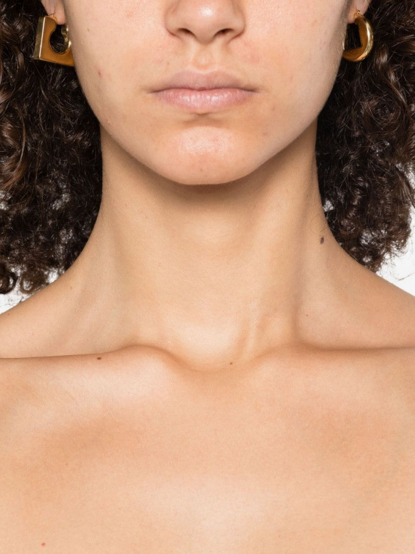 Jacquemus Asymmetrical Gold-Plated Hoop Earrings