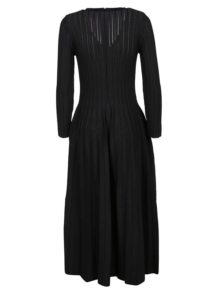 Casasola Pointelle V-Neck Viscose Midi Dress