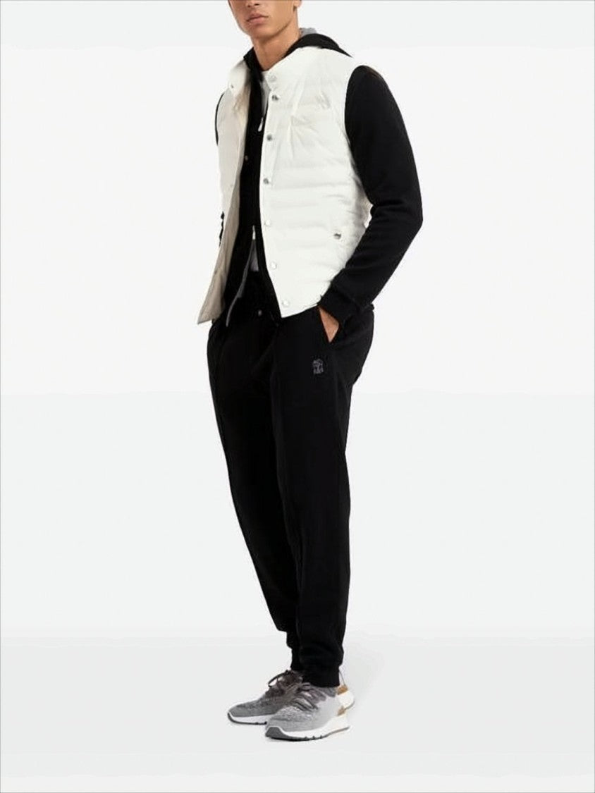 Brunello Cucinelli Sleeveless Puffer Vest With High Collar And Snap Button Closure