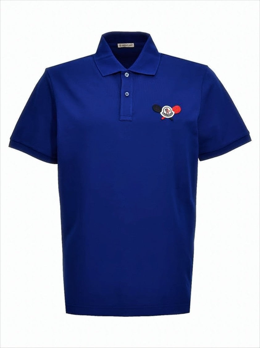 Moncler Short-Sleeve Polo Shirt With Structured Collar