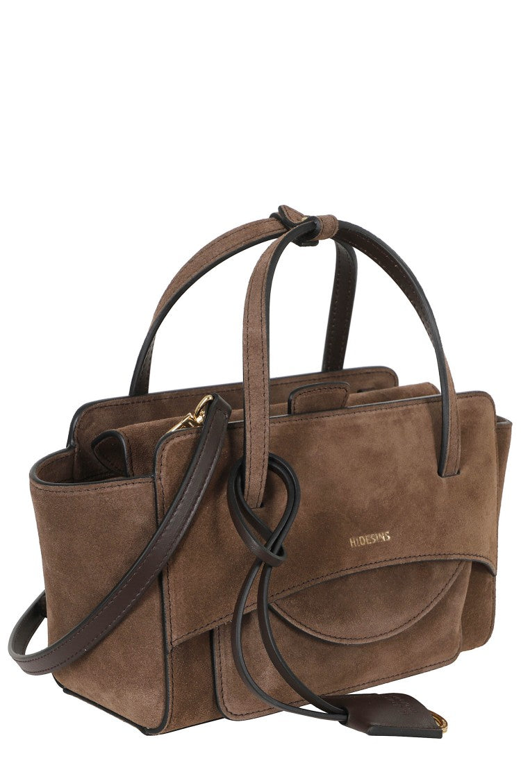 Hidesins Brown Small Suede Flap S Pocket Leather Shoulder Bag