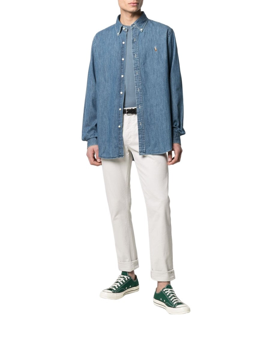 Polo Ralph Lauren Classic Button-Down Denim Shirt With Embroidered Logo