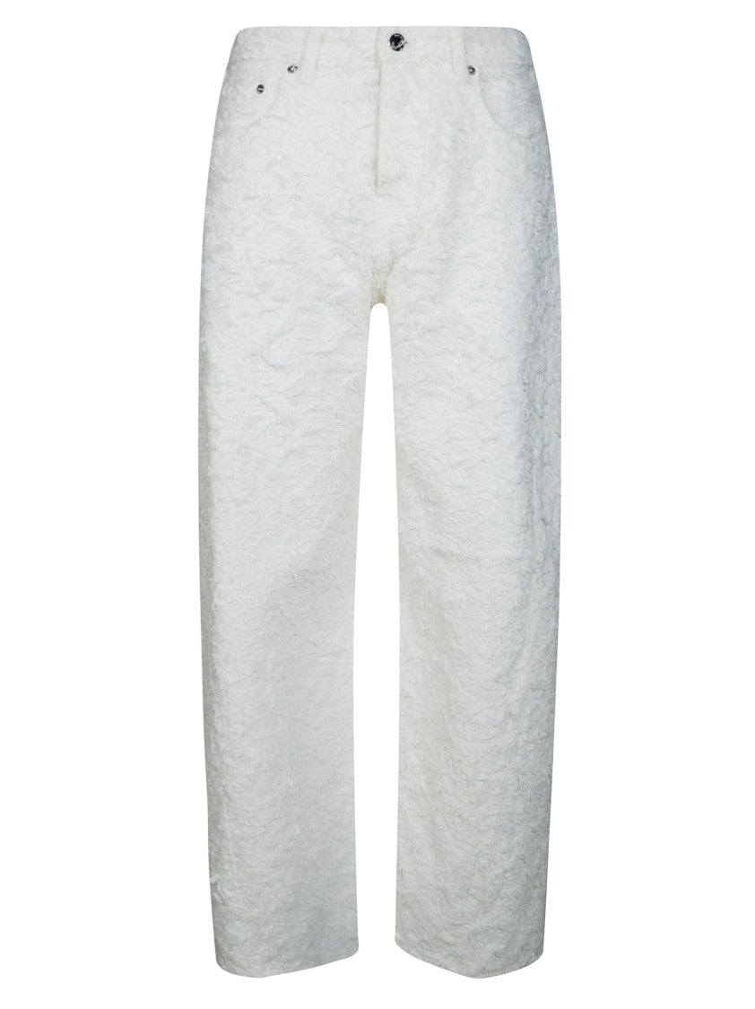Haikure Clyde Double Fur Denim Straight-Leg Pants