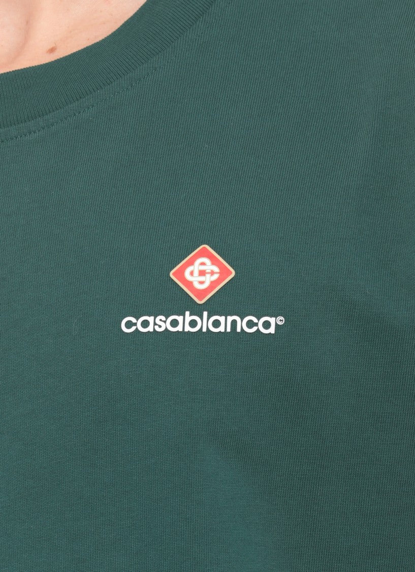 Casablanca Green Embossed Logo T-Shirt