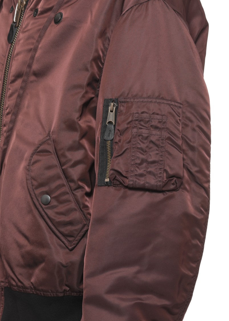Maison Margiela Rich Brown Bomber Jacket With Utility Pockets