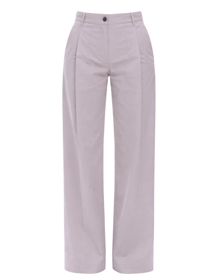 Nine In The Morning Iron Calypso Boy Pleated Cotton-Blend Wide-Leg Pants