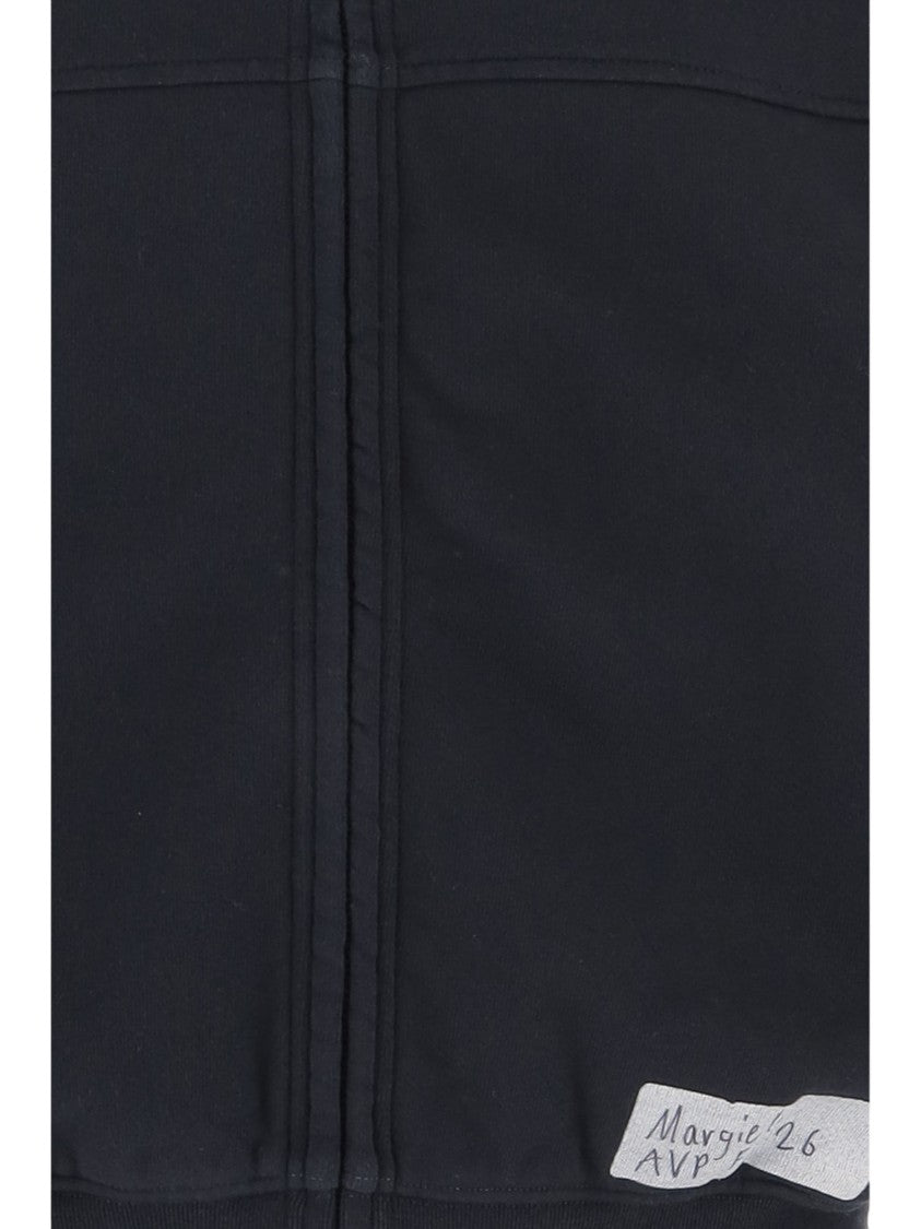 Maison Margiela Adjustable Cotton Hoodie With Iconic Logo Accents