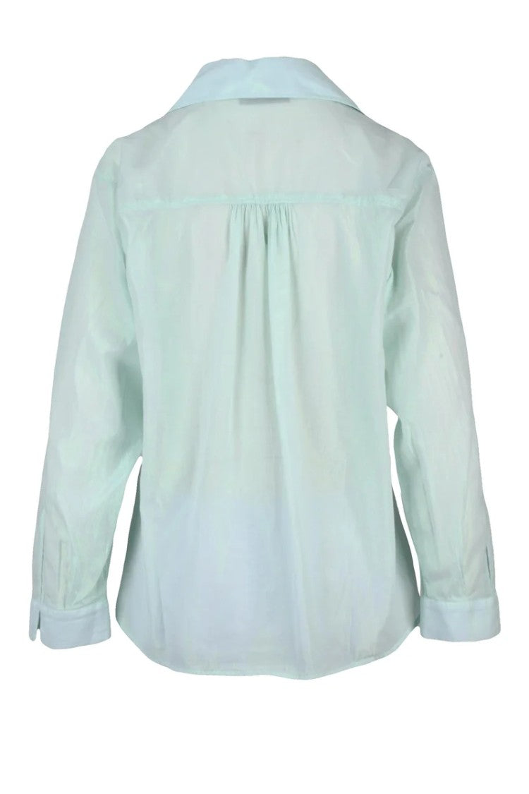 Seventy Lamé Blouse - Aqua Green