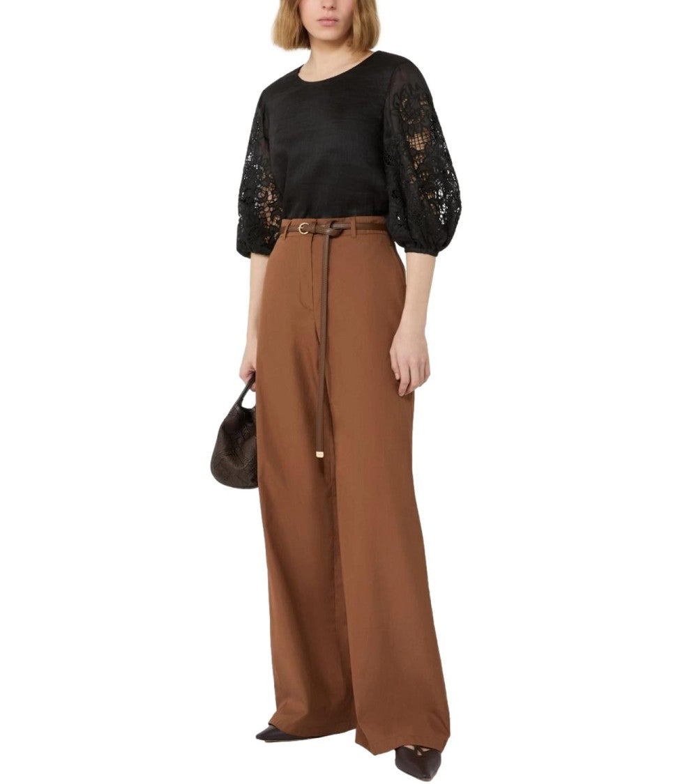 Max Mara Gray Virgin Wool Casual Trousers