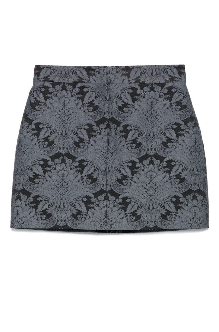 Max Mara Floral Mini Skirt Crafted From Virgin Wool