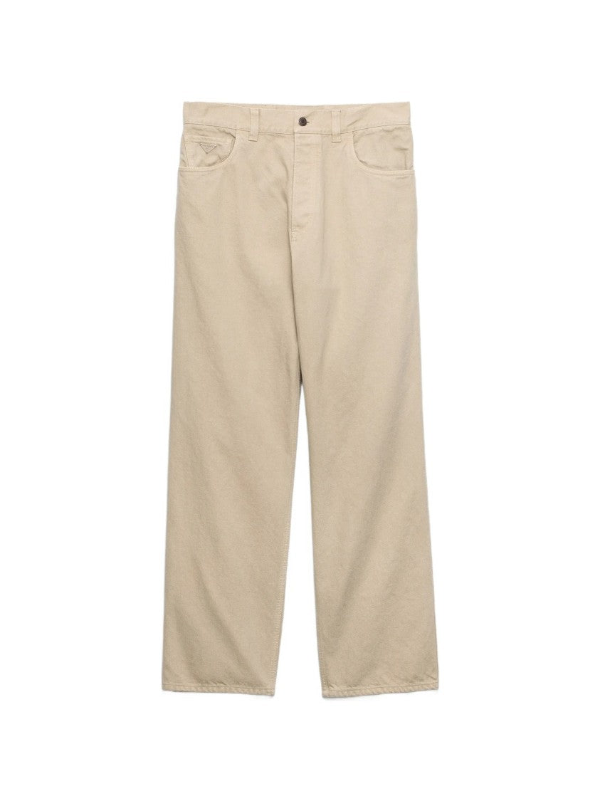 Prada Wide-Leg Casual Pants With Classic Five-Pocket Styling