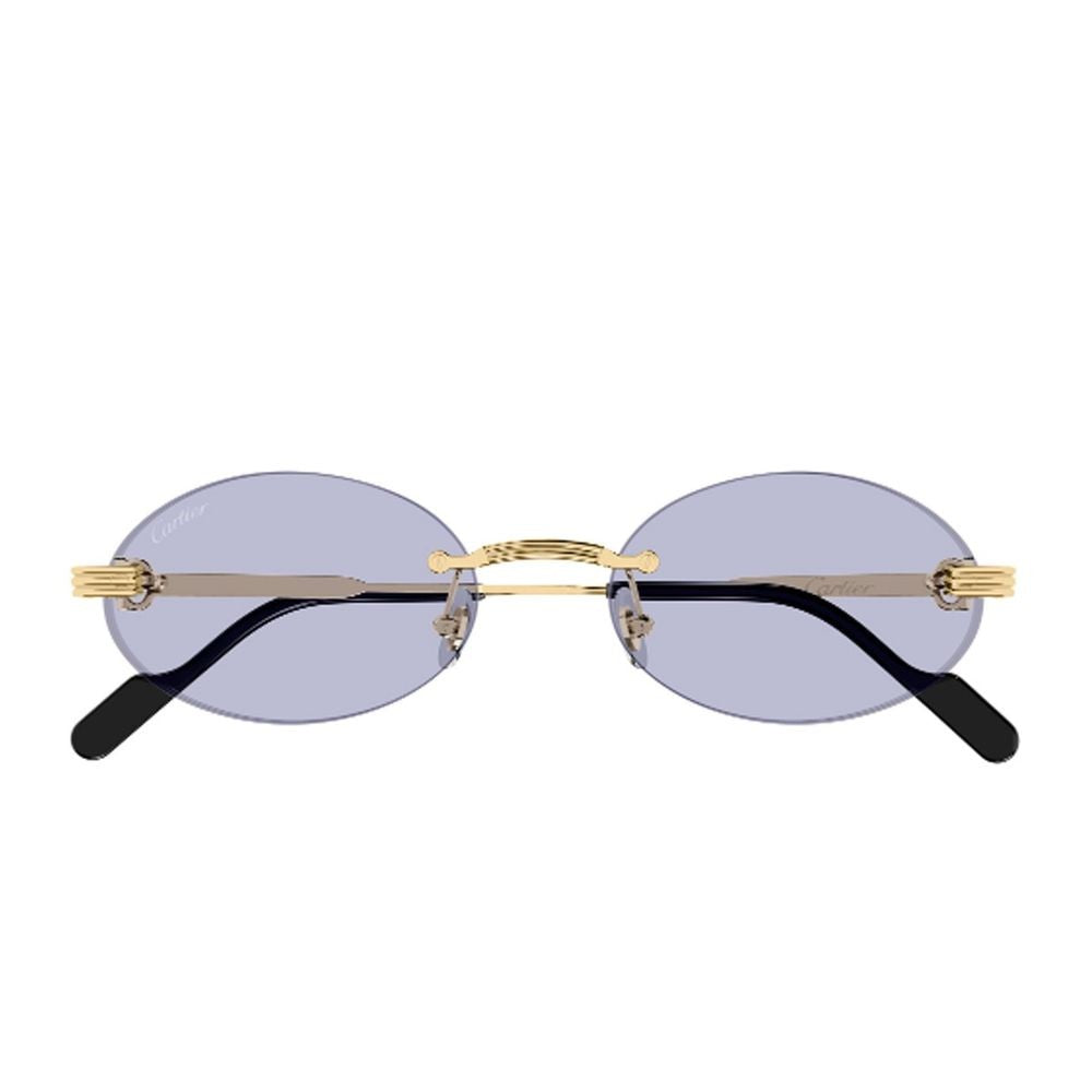 Cartier Rimless Oval Sunglasses With Godron Detail