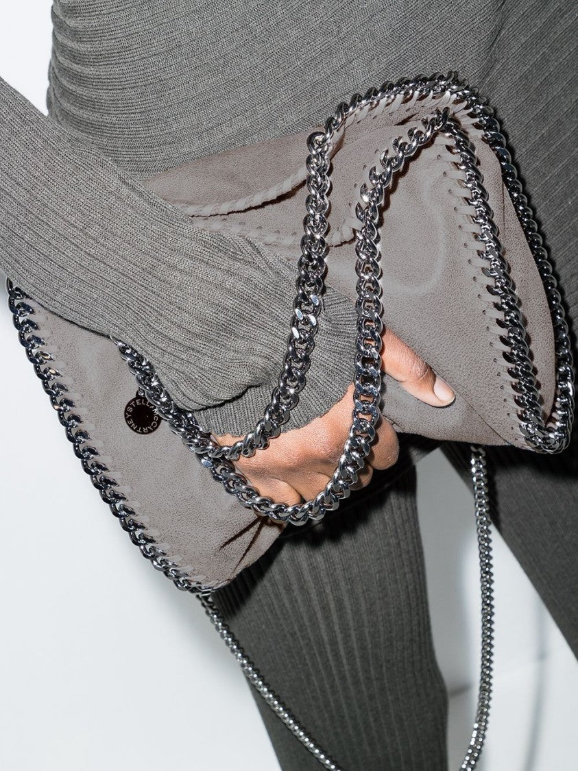 Stella Mccartney Grey Chain-Trimmed Shoulder Bag