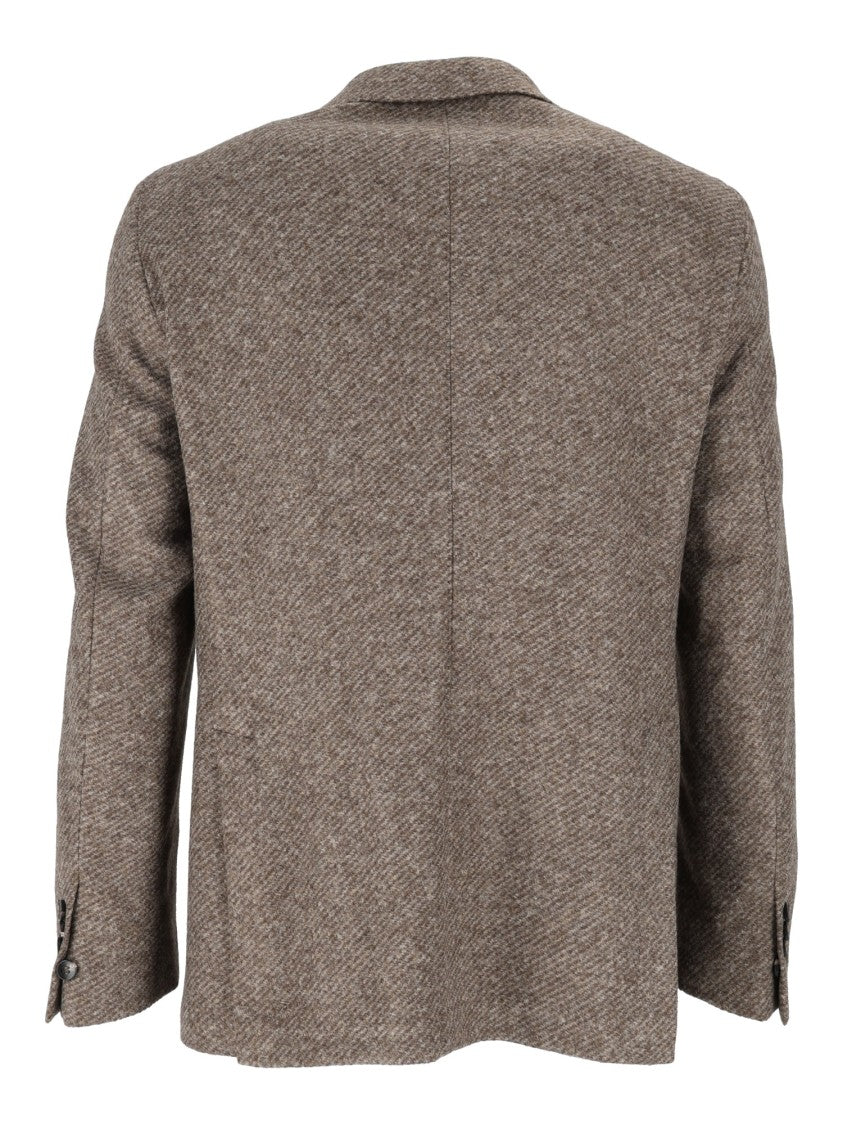 Breras Brown Giacca Uomo Herringbone Tailored Blazer