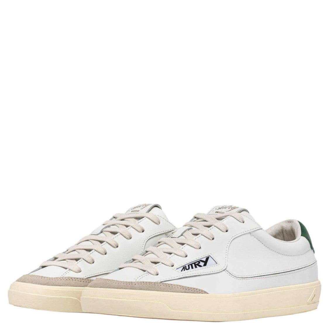 Autry Low-Top Leather Sneakers With Round Toe And Lace-Up Closure