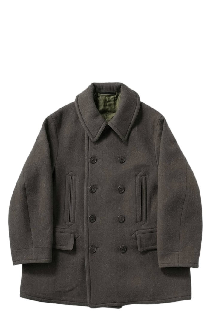 Kaptain Sunshine Double-Breasted Coat With Wide Collar And Textured Fabric