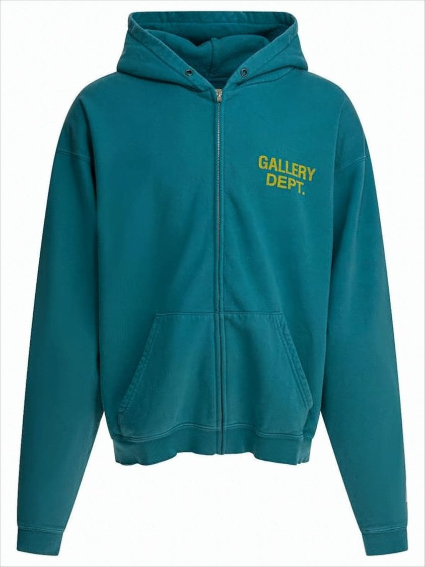 Gallery Dept. Blue Full-Zip Hoodie With Relaxed Fit