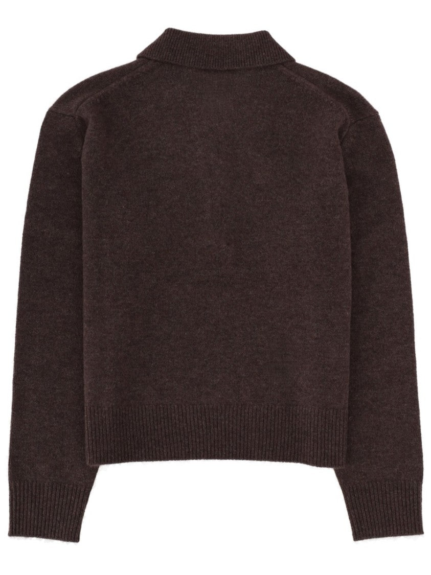 Sporty And Rich Cashmere-Blend Cropped Polo Shirt