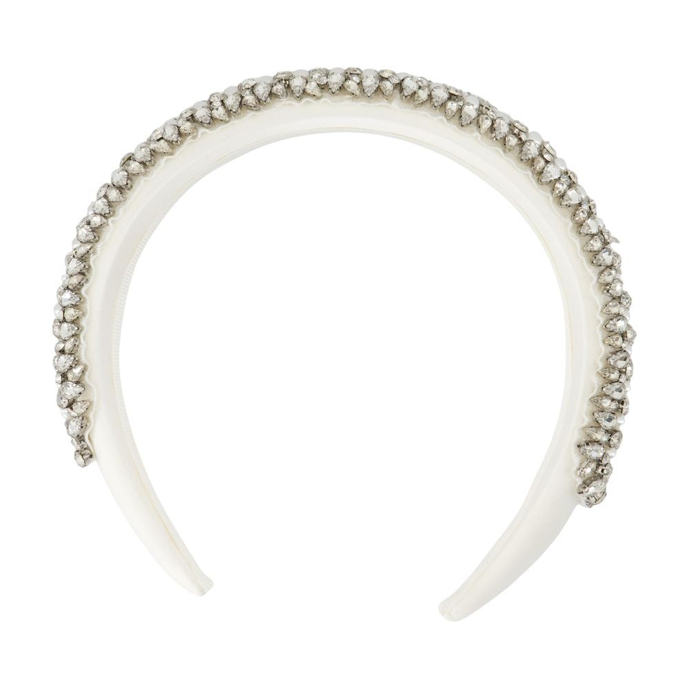 Self-Portrait Pearl-Embellished Silk Hair Clip With Crystal Accents