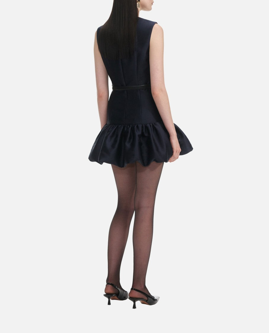 Self-Portrait Navy Taffeta Mini Dress