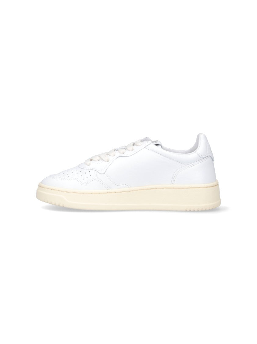 Autry Low-Top White Leather Sneakers With Rounded Toe