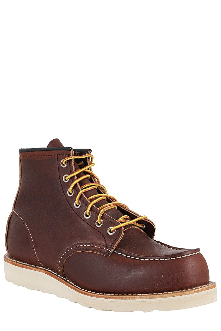 Red Wing Brown Classic Moc Leather Ankle Boots
