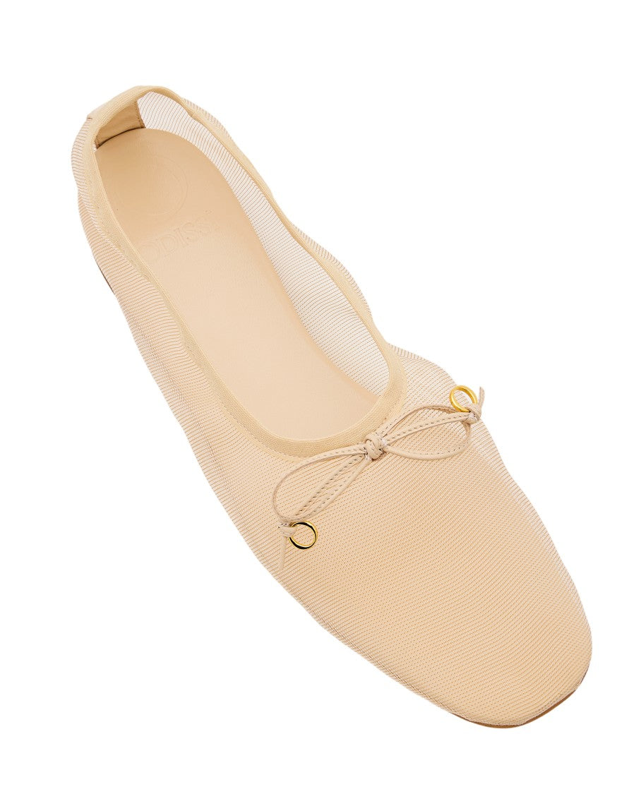 Odissi Square Toe Ballerina Flats With Bow Detail