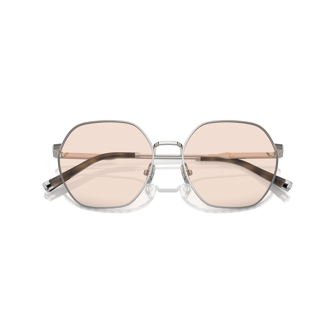 Brunello Cucinelli 0Bc1001t Geometric Titanium Sunglasses With Soft Pink Lenses