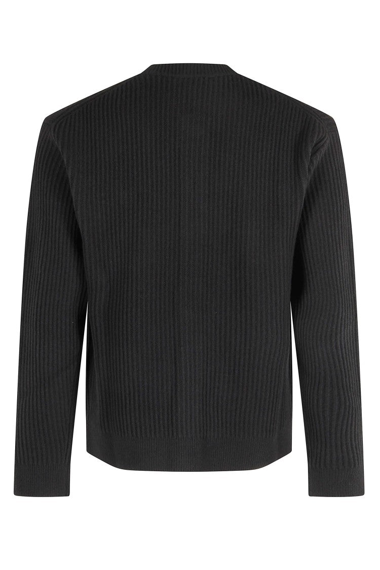 Maison Kitsuné Fox Head Wool Ribbed Cardigan