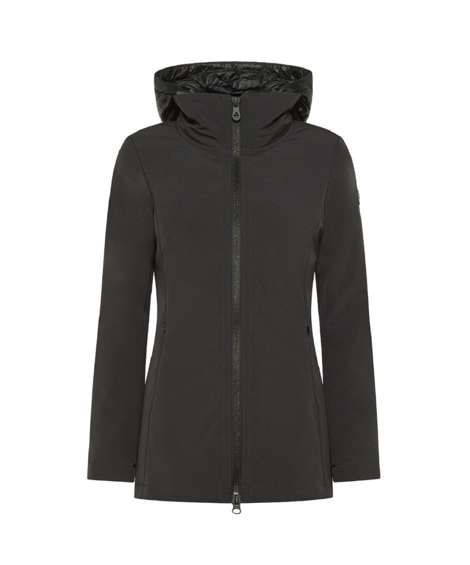 Peuterey Sleek Black Jacket Hood Fitted Silhouette