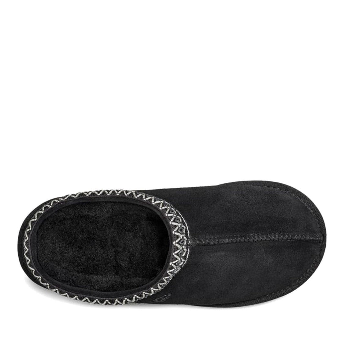 Ugg Tasman Black Wool-Lined Decorative Stitch Indoor Slippers