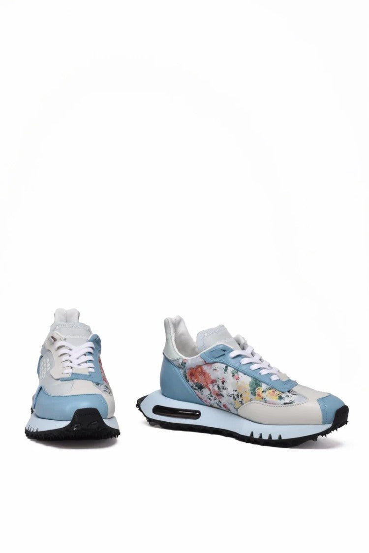 Be Positive Leather/Polyester Sneakers - Sky Blue
