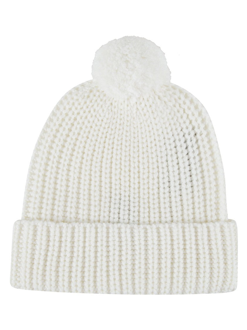 Dsquared2 Textured Ribbed Knitted Beanie With Playful Pom-Pom