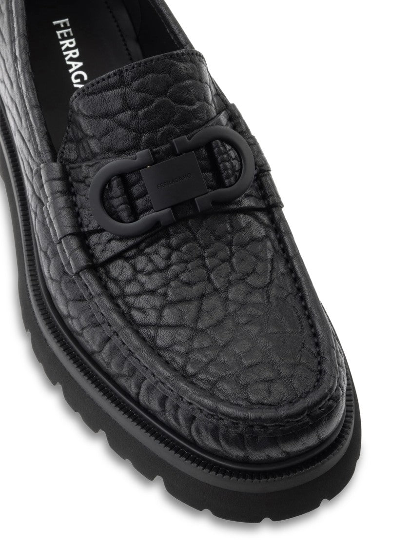 Ferragamo Minimalist Flat Shoes With Rounded Toe