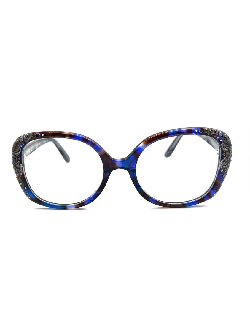 Francis Klein Blue Turin Oversized Cat-Eye Frames