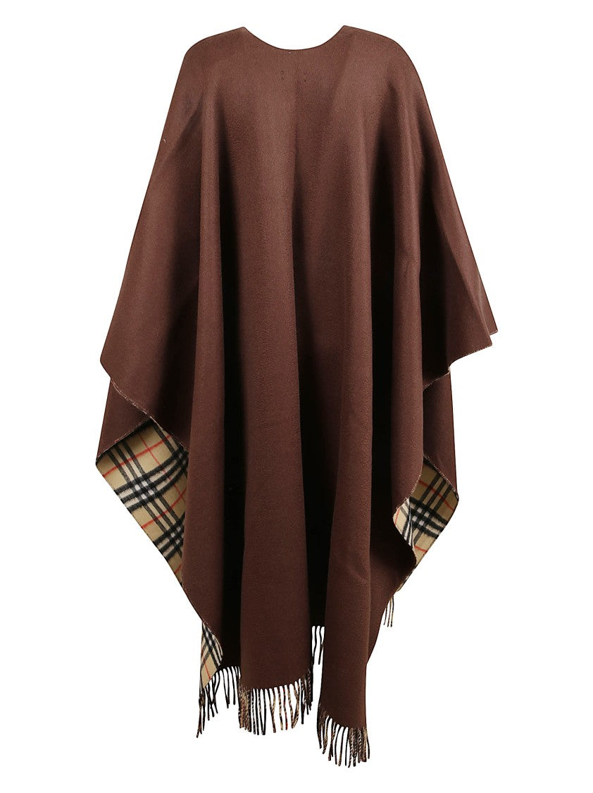 Burberry Fringe-Detail Wool And Cashmere Poncho