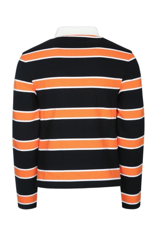 Celine Horizontal Striped Polo Shirt With Classic Collar