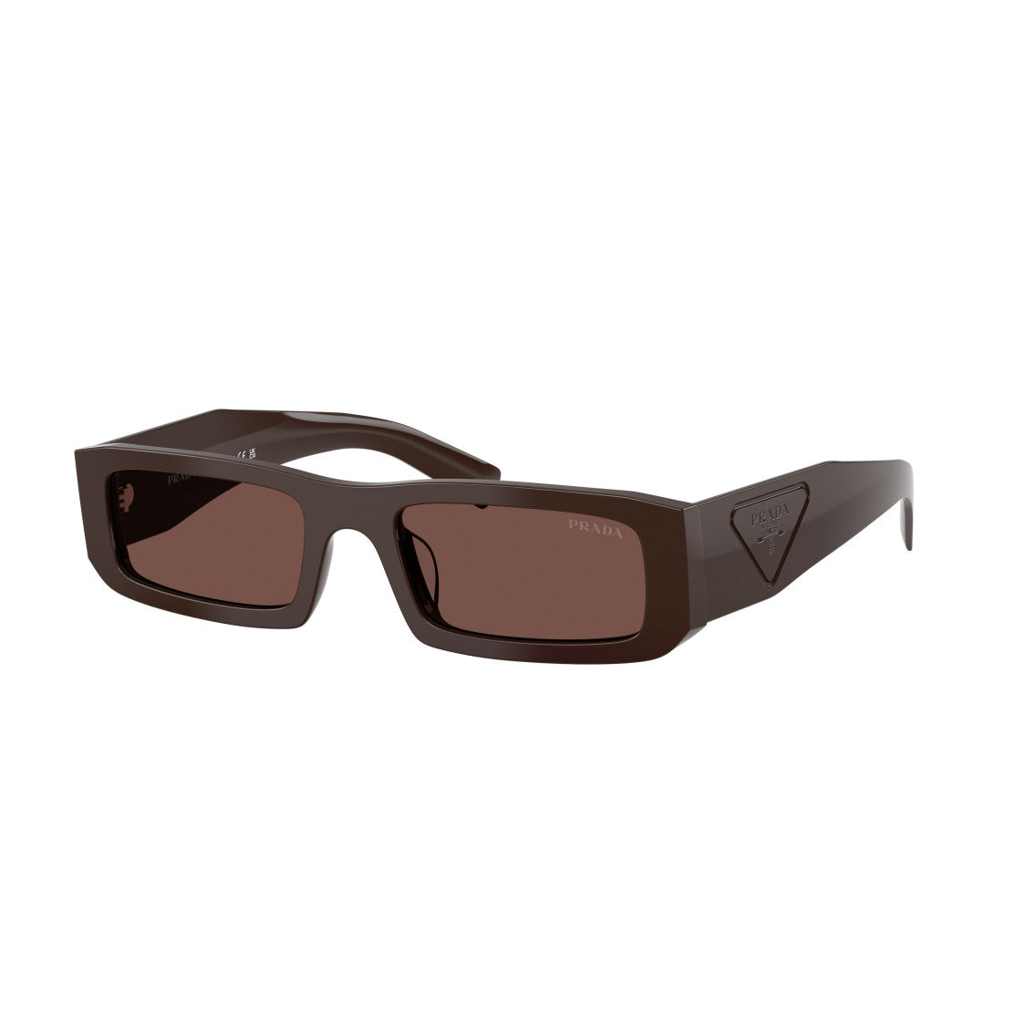 Prada 0Pr D09sd Rectangular Brown Acetate Sunglasses