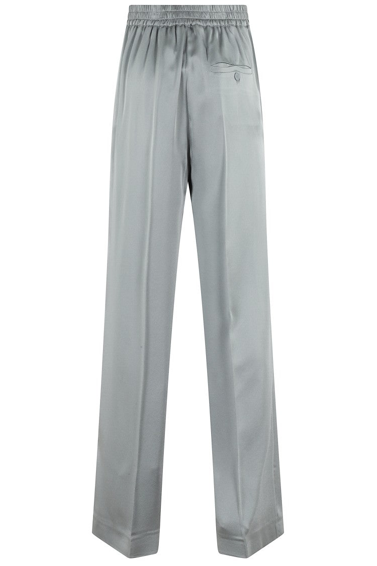 Semi Couture High-Waisted Straight-Leg Pants With Satin Effect